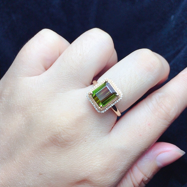 Cincin Turmalin Asli - Barang Kemas Emas & Berlian 18k Indah