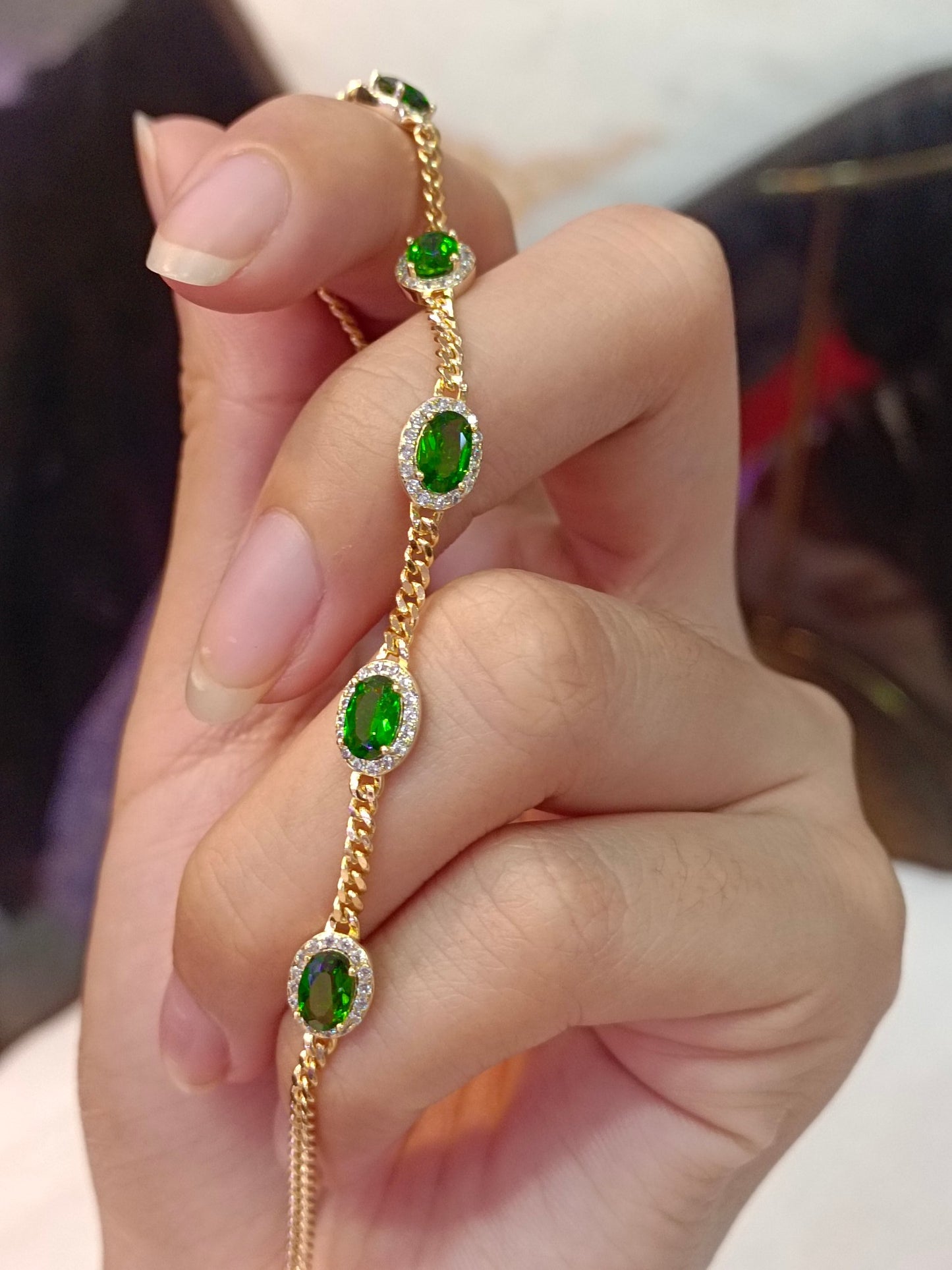 Elegante S925 sterling zilver en diopside sieradenarmband