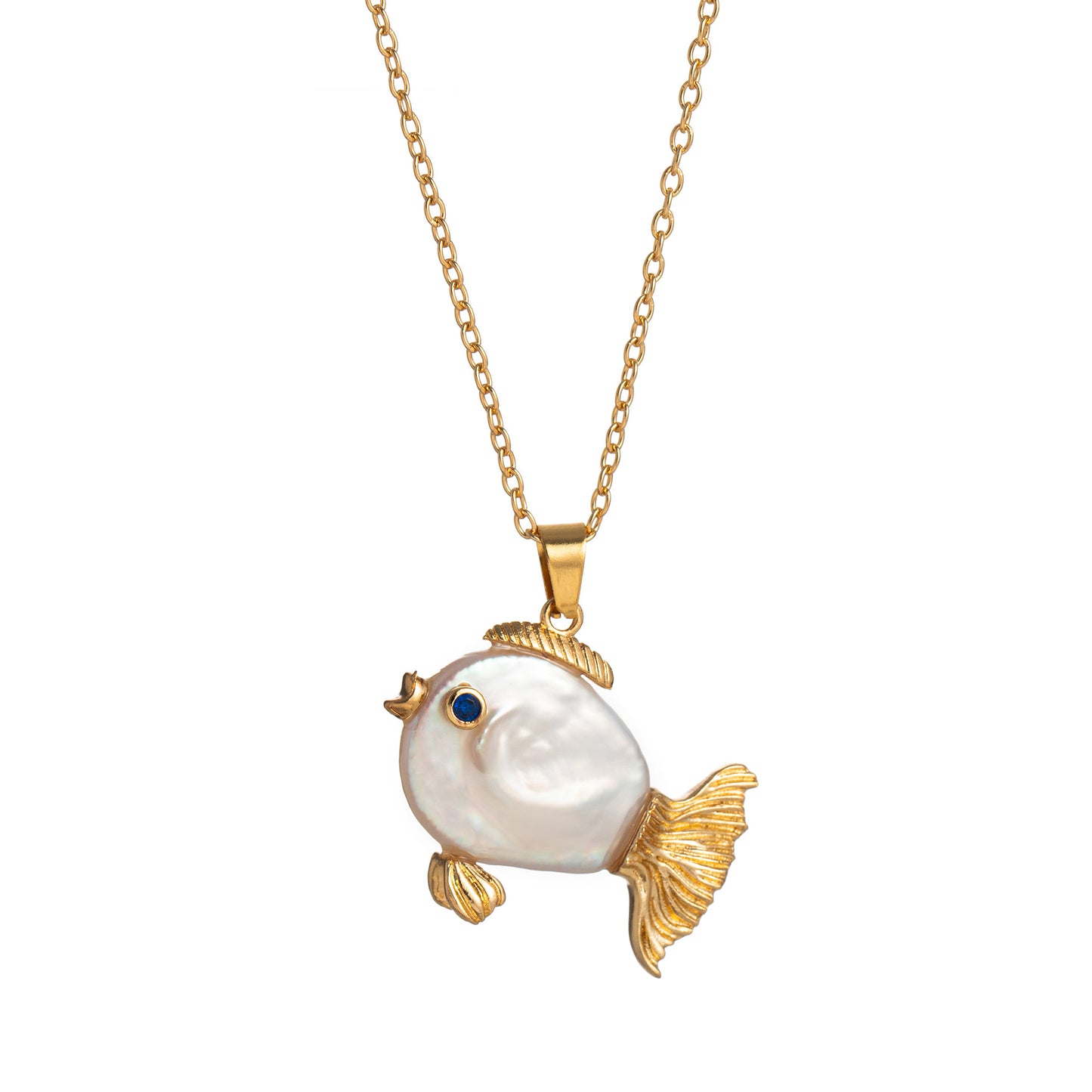 Baroque Little Whale Necklace With Shaped Pearls And Marine Life Designs