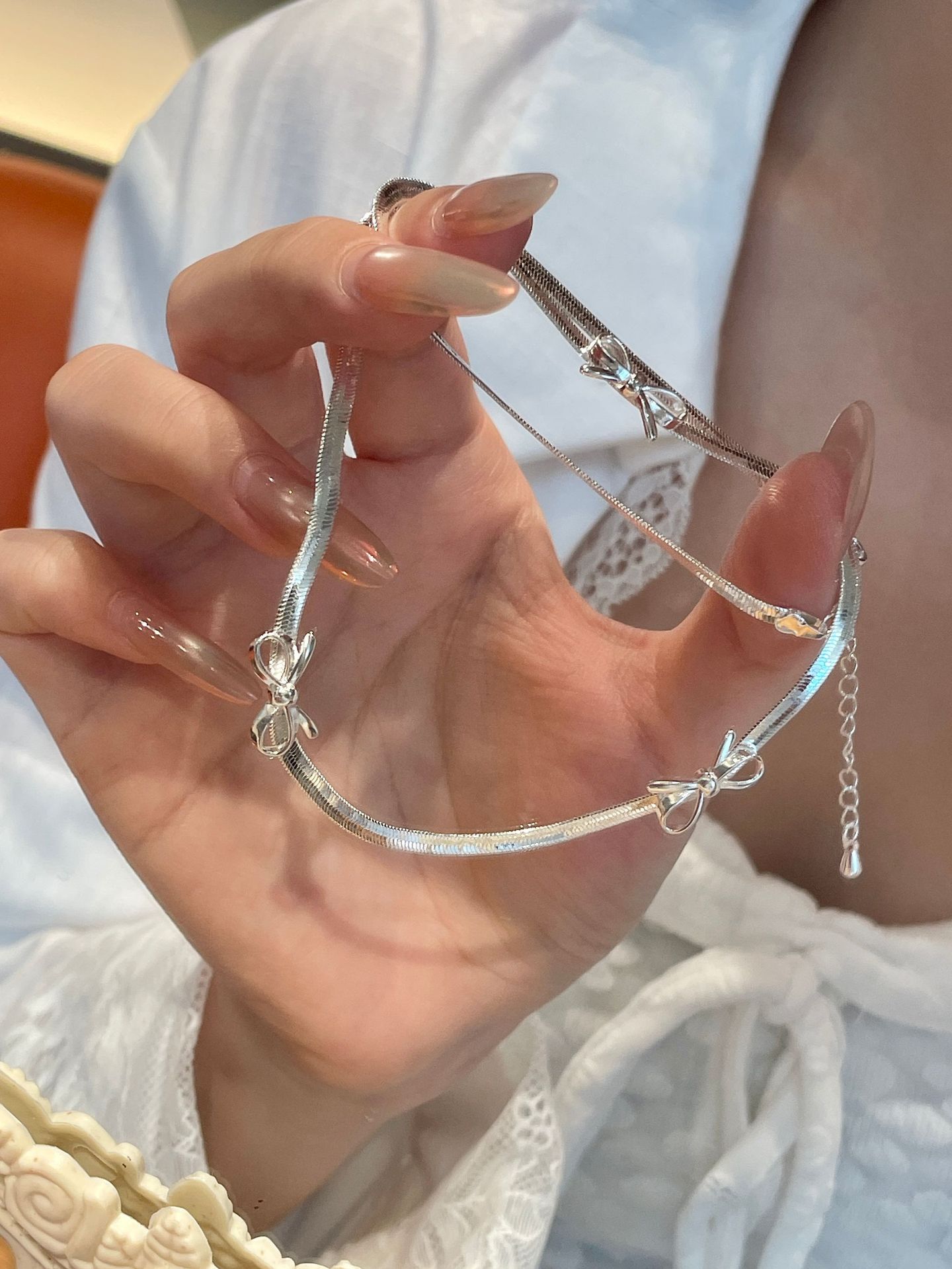 Bow-knot Light-luxury High-end Design Pendant Accessory Clavicle Chain For Women