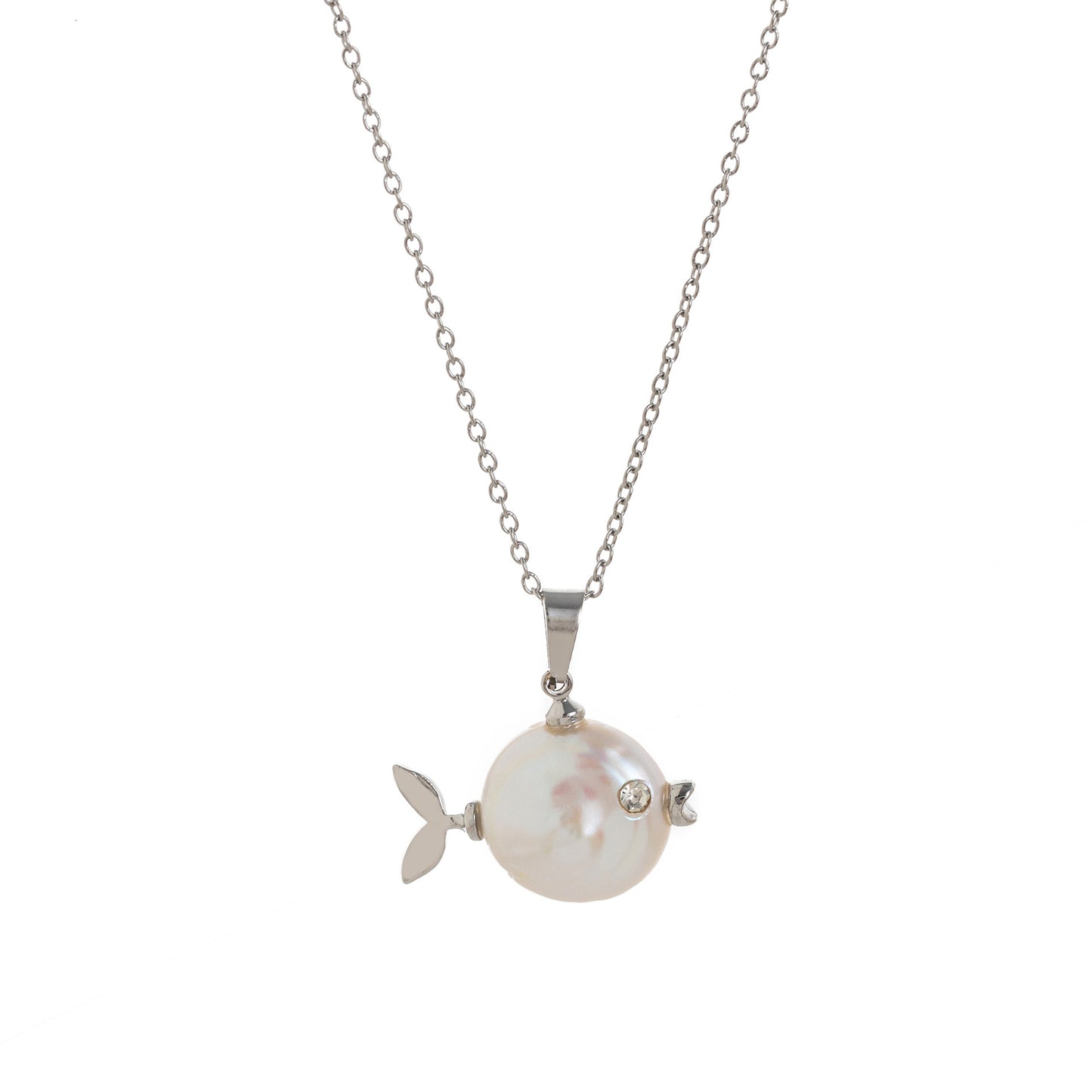 Baroque Little Whale Necklace With Shaped Pearls And Marine Life Designs