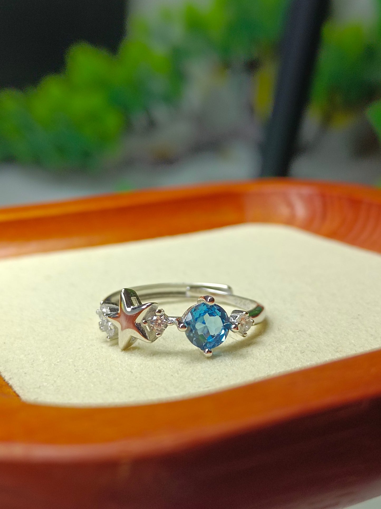 Superbe bague étoile en topaze naturelle - Bijoux exquis pour chaque occasion