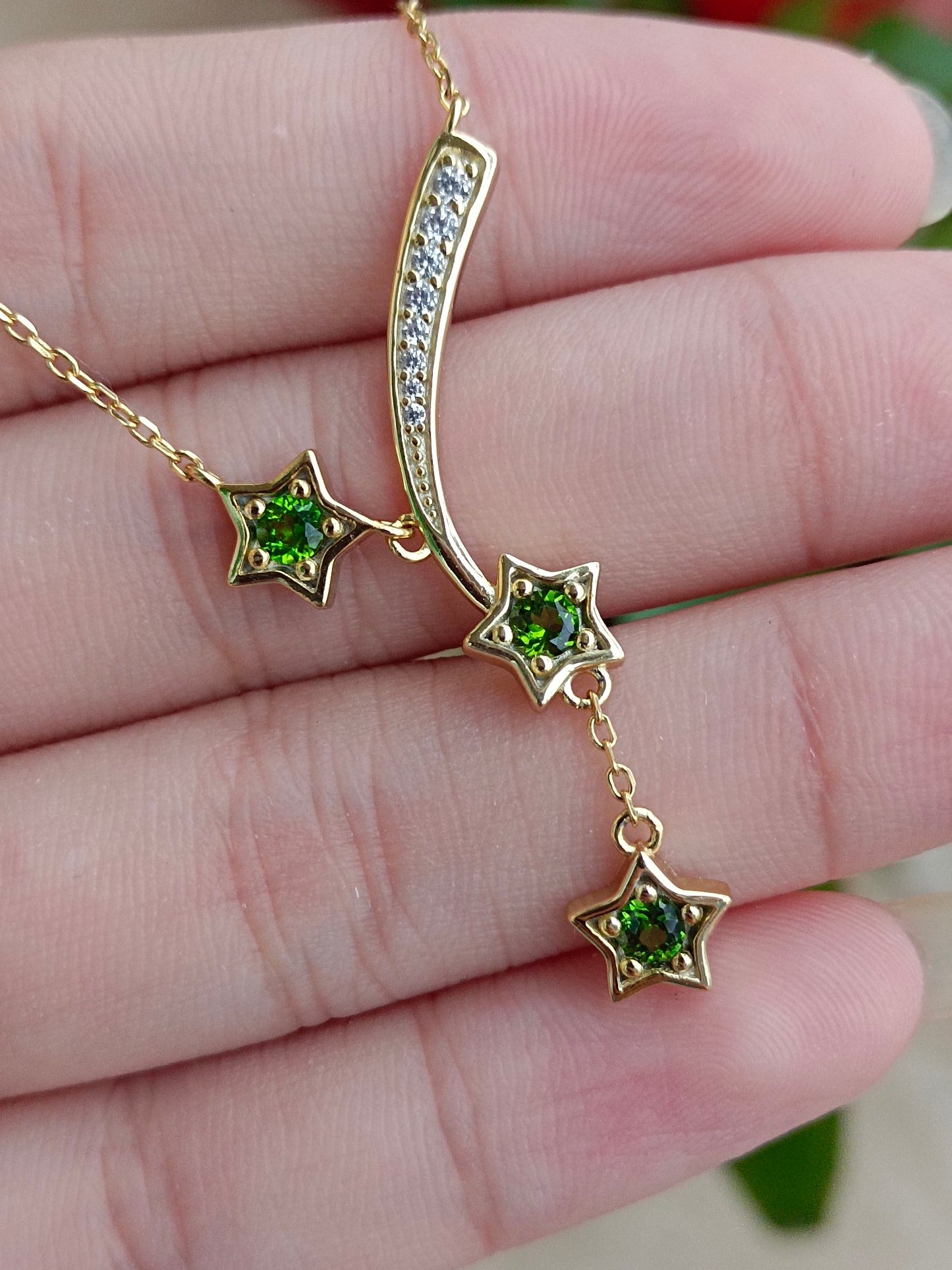 Collana di meteorite naturale di diopside - Un gioiello di sogni e desideri