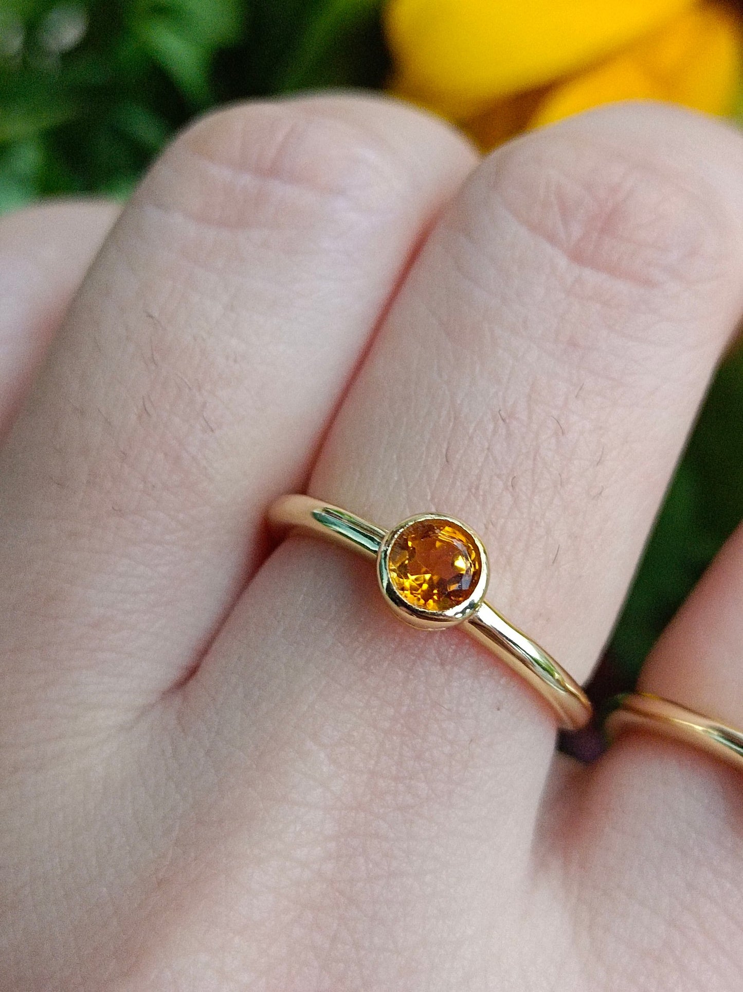 Radiant Natural Caramel Citrin Sweet Bubble Ring - Smycken för välstånd och visdom