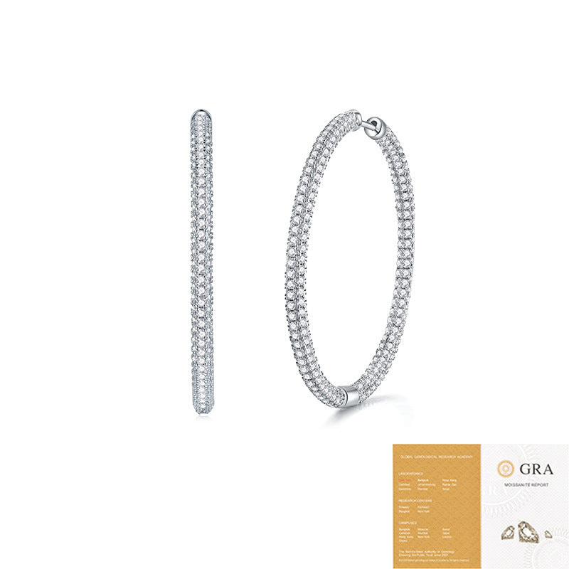 S925 Silver Fading Mosang Stone Earrings