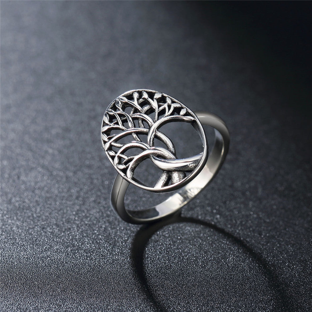 Retro Religious Tree Of Life Men's Titanium Steel Ring