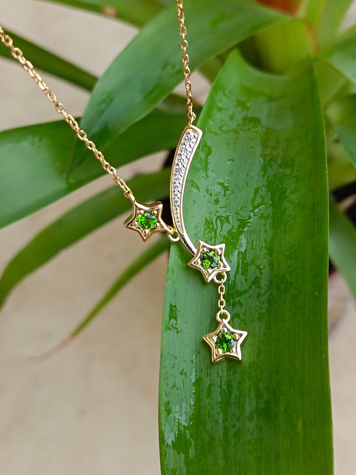 Collana di meteorite naturale di diopside - Un gioiello di sogni e desideri