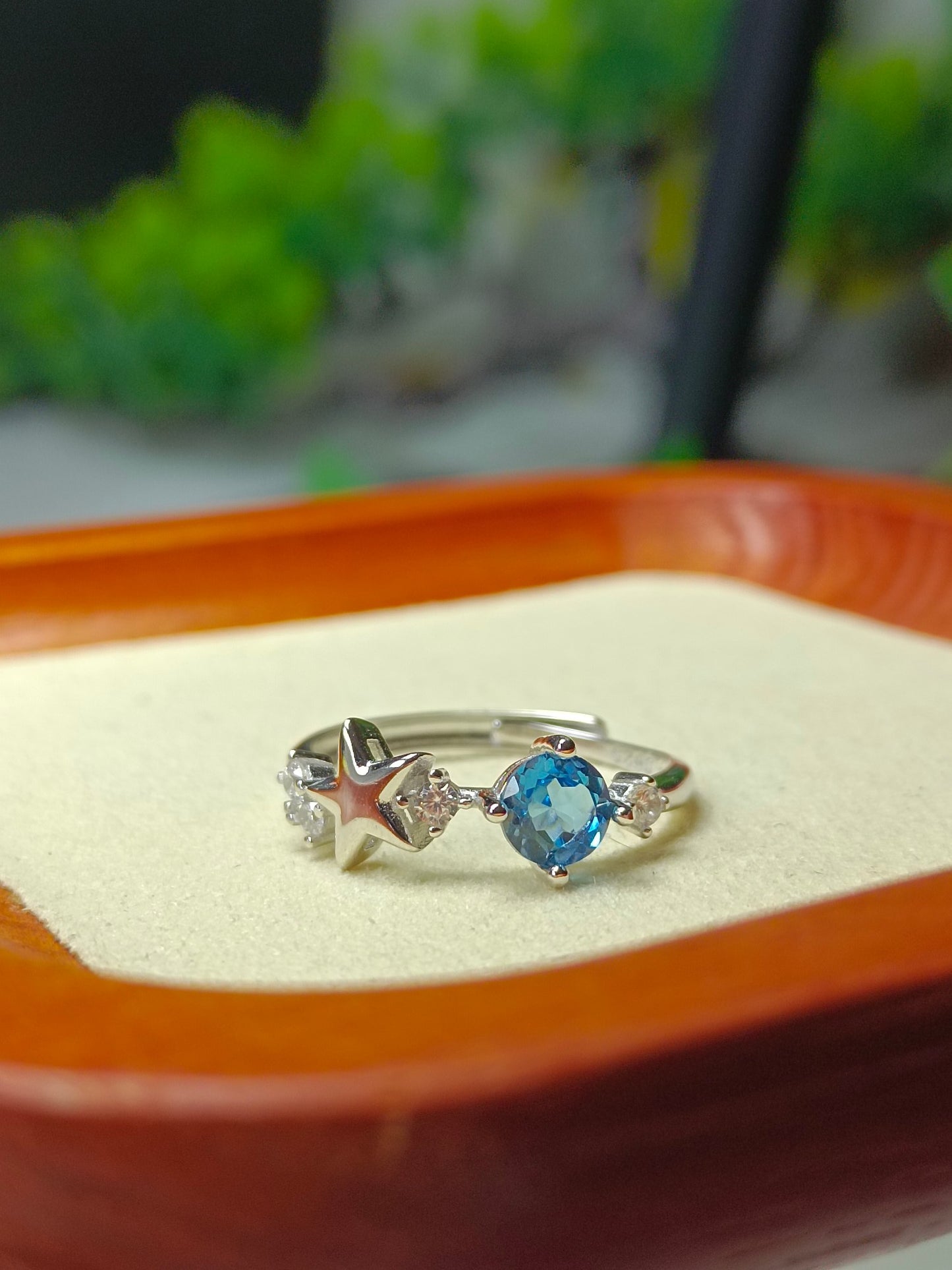 Superbe bague étoile en topaze naturelle - Bijoux exquis pour chaque occasion