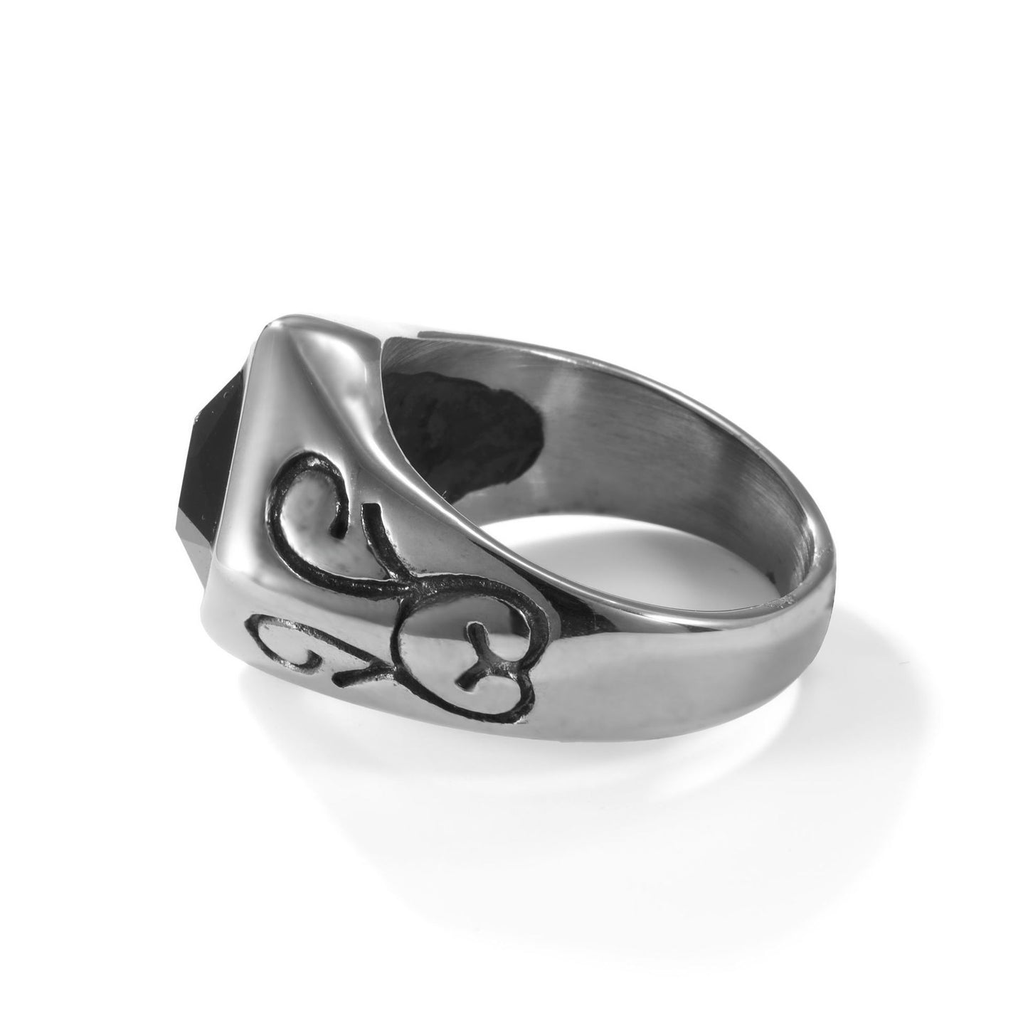 Square Personality Twisted Ring Titanium Steel Jewelry