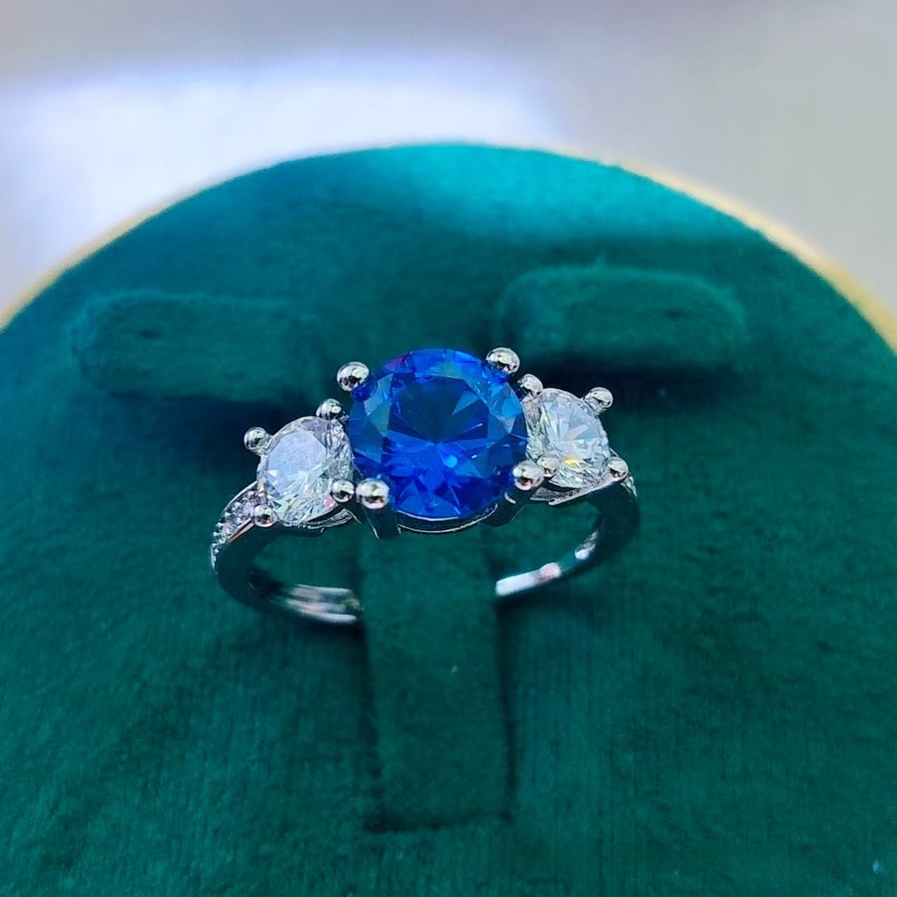 Round Cultured Pigeon Blood Red Ruby Open Ring Women's Fashion