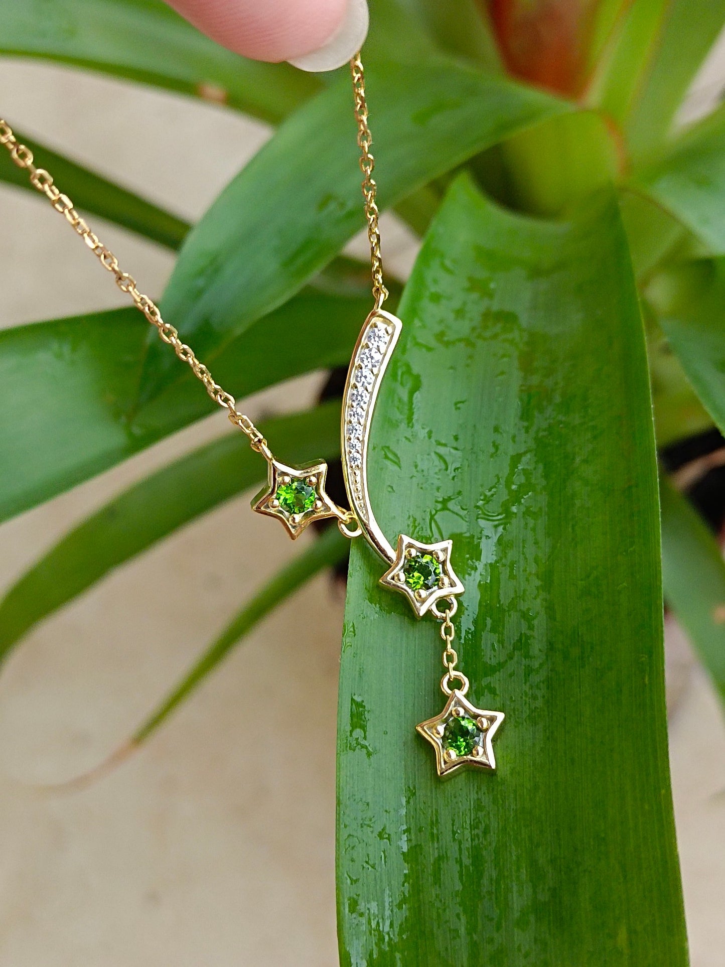 Collana di meteorite naturale di diopside - Un gioiello di sogni e desideri