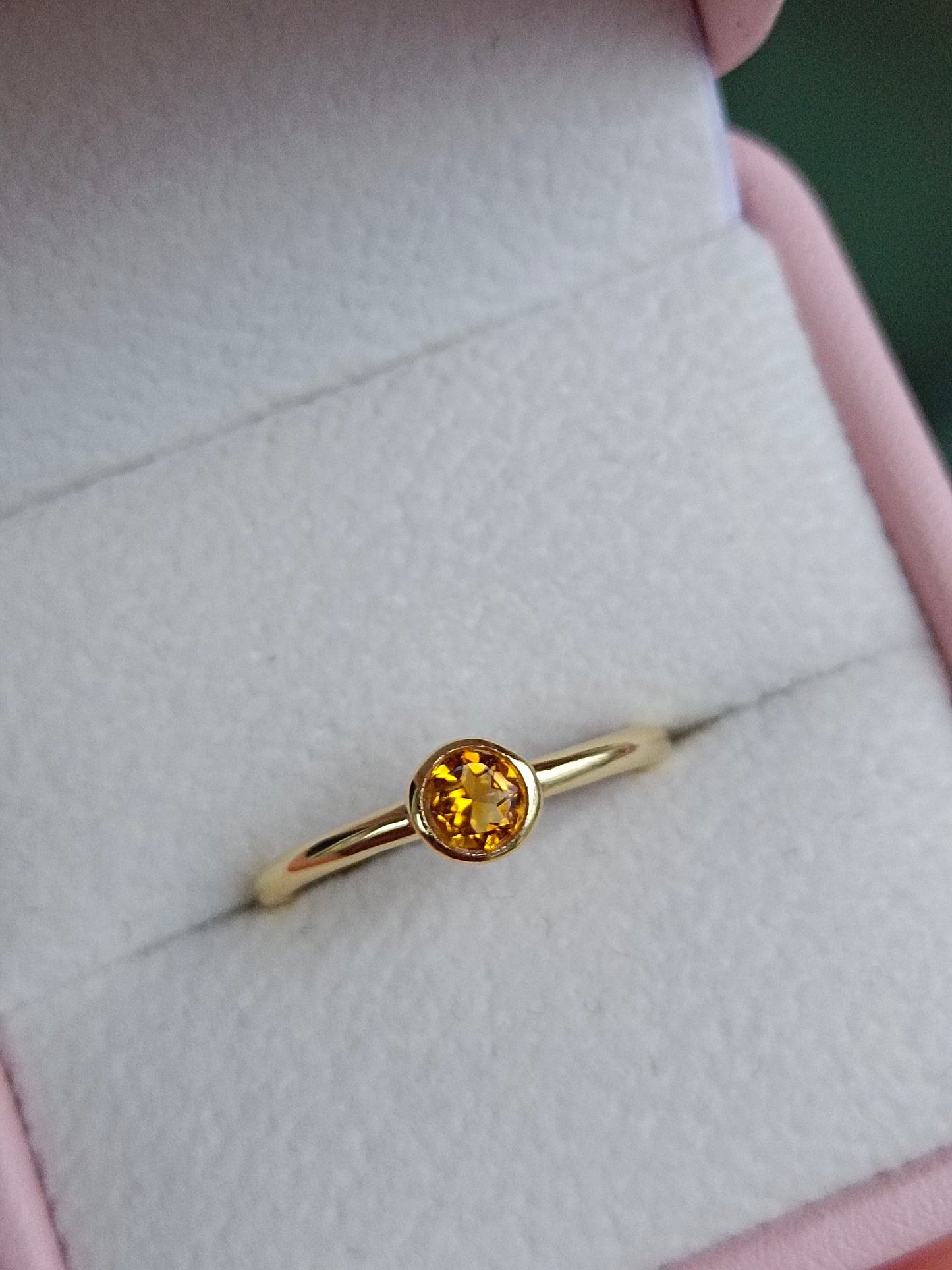 Radiant Natural Caramel Citrin Sweet Bubble Ring - Smycken för välstånd och visdom