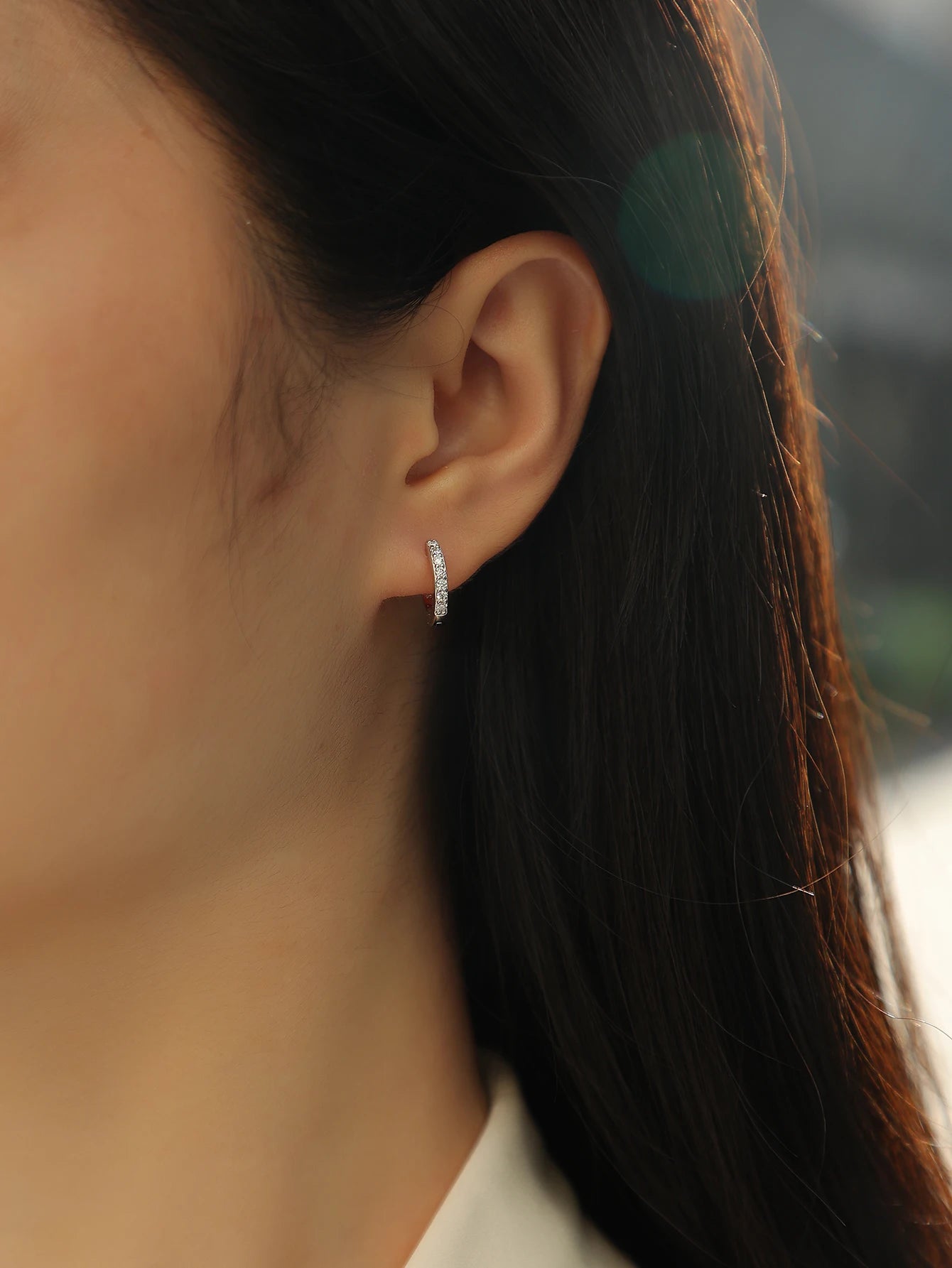 1pair Moissanite Earrings Hoop Style 925 Sterling Silver 18K Gold Plated Classic Jewelry for Women Comes with GRA Certificate