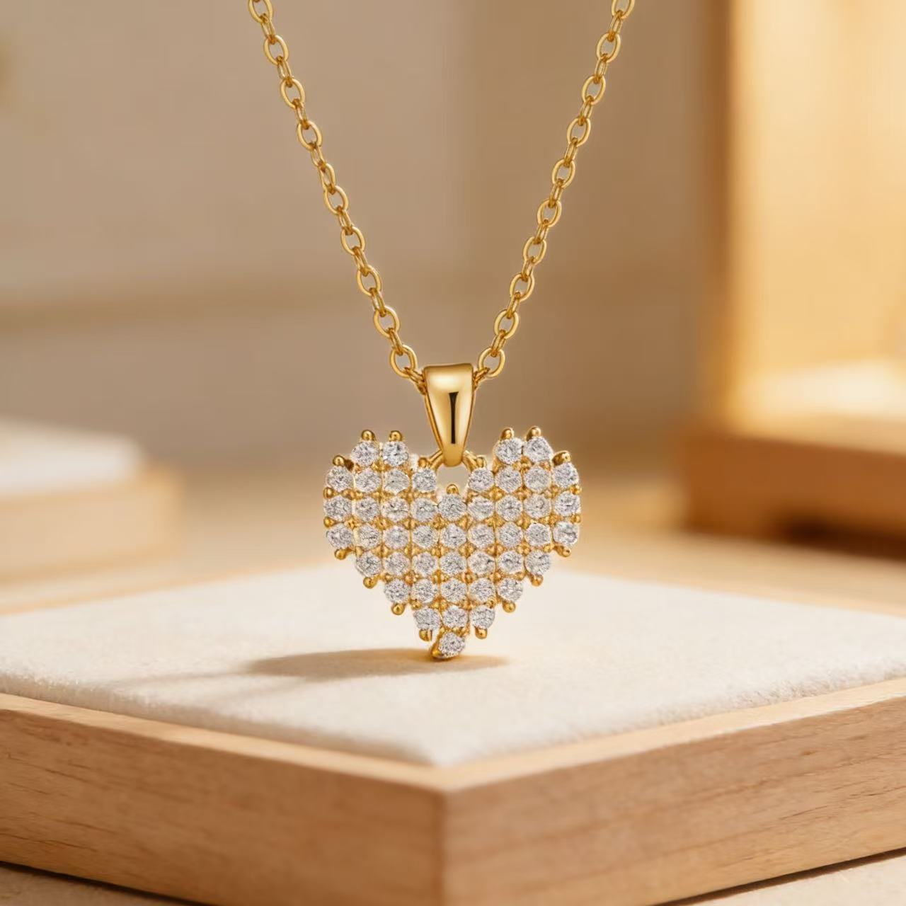 Fashionable Double Heart Love Pendant Womens Style