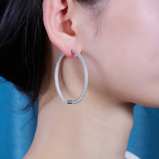 S925 Silver Fading Mosang Stone Earrings