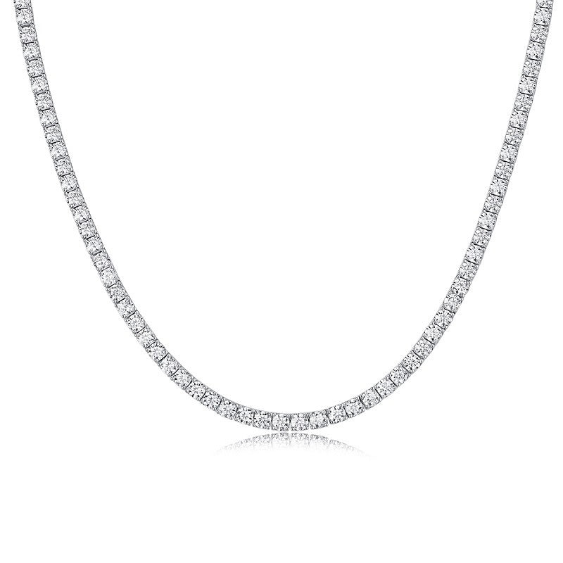 Twin 925 Silver Moissanite Long Star River Necklace
