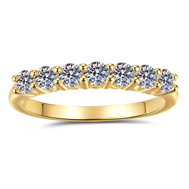 Women's Ruby Sapphire Emerald Moissanite Ring