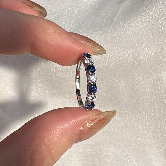 Women's Ruby Sapphire Emerald Moissanite Ring