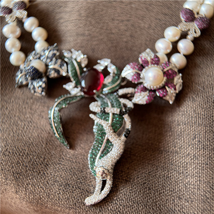 Natural Freshwater Pearl Necklace Special-interest Design High Sense