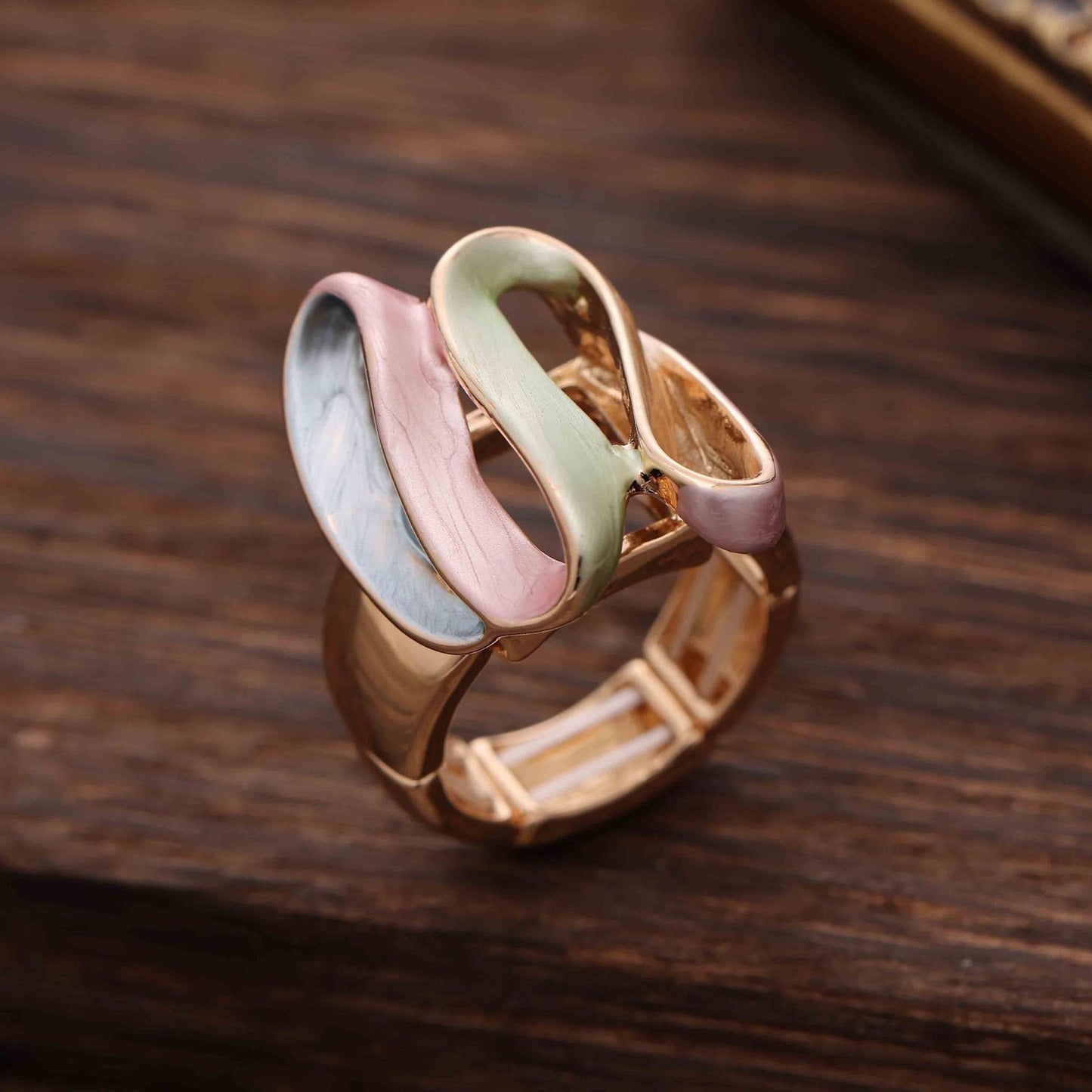 Female Simplicity Enamel Irregular Line Alloy Ring