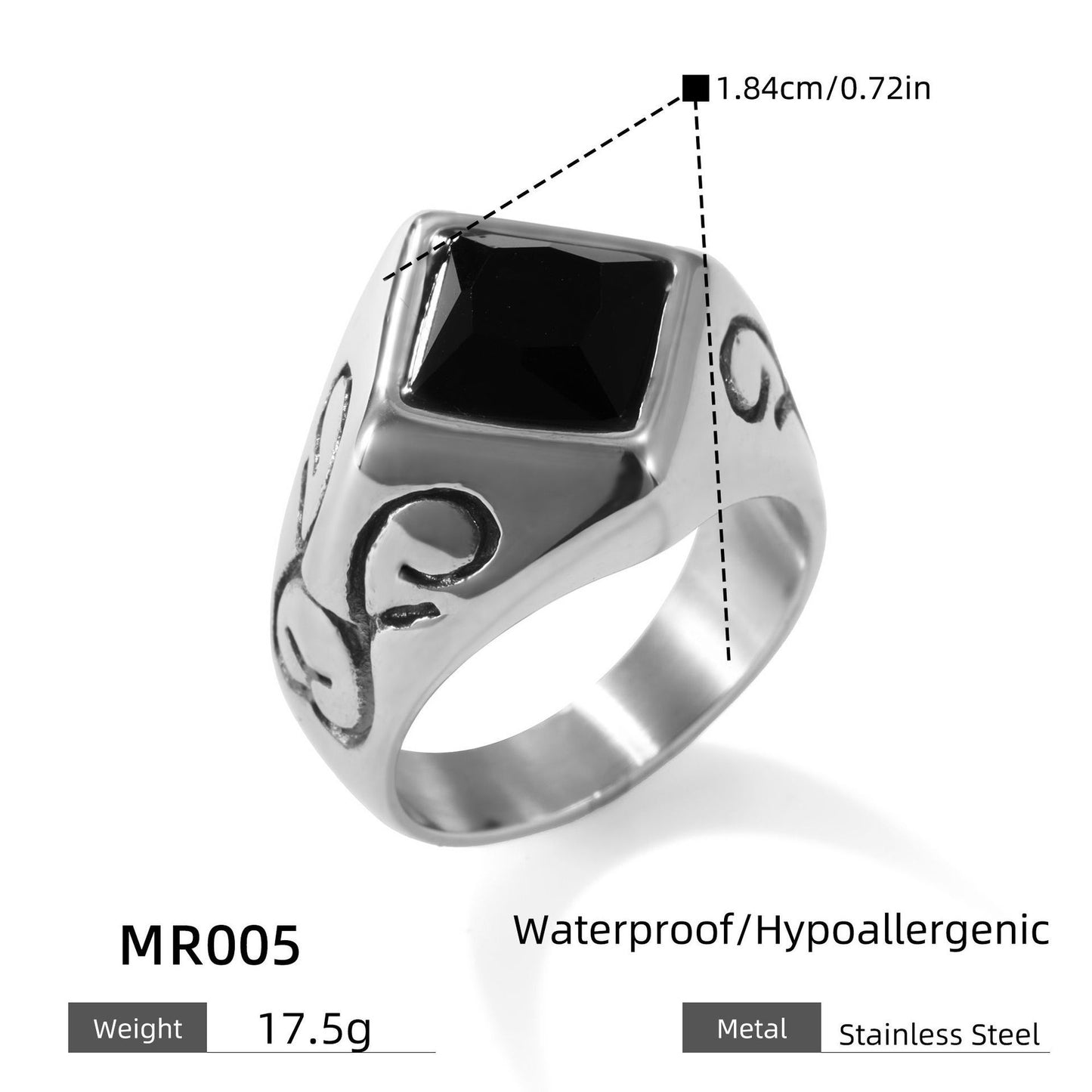 Square Personality Twisted Ring Titanium Steel Jewelry