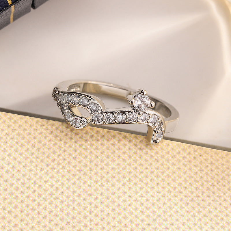 Simple Full Diamond Row Rose Gold Split Ring