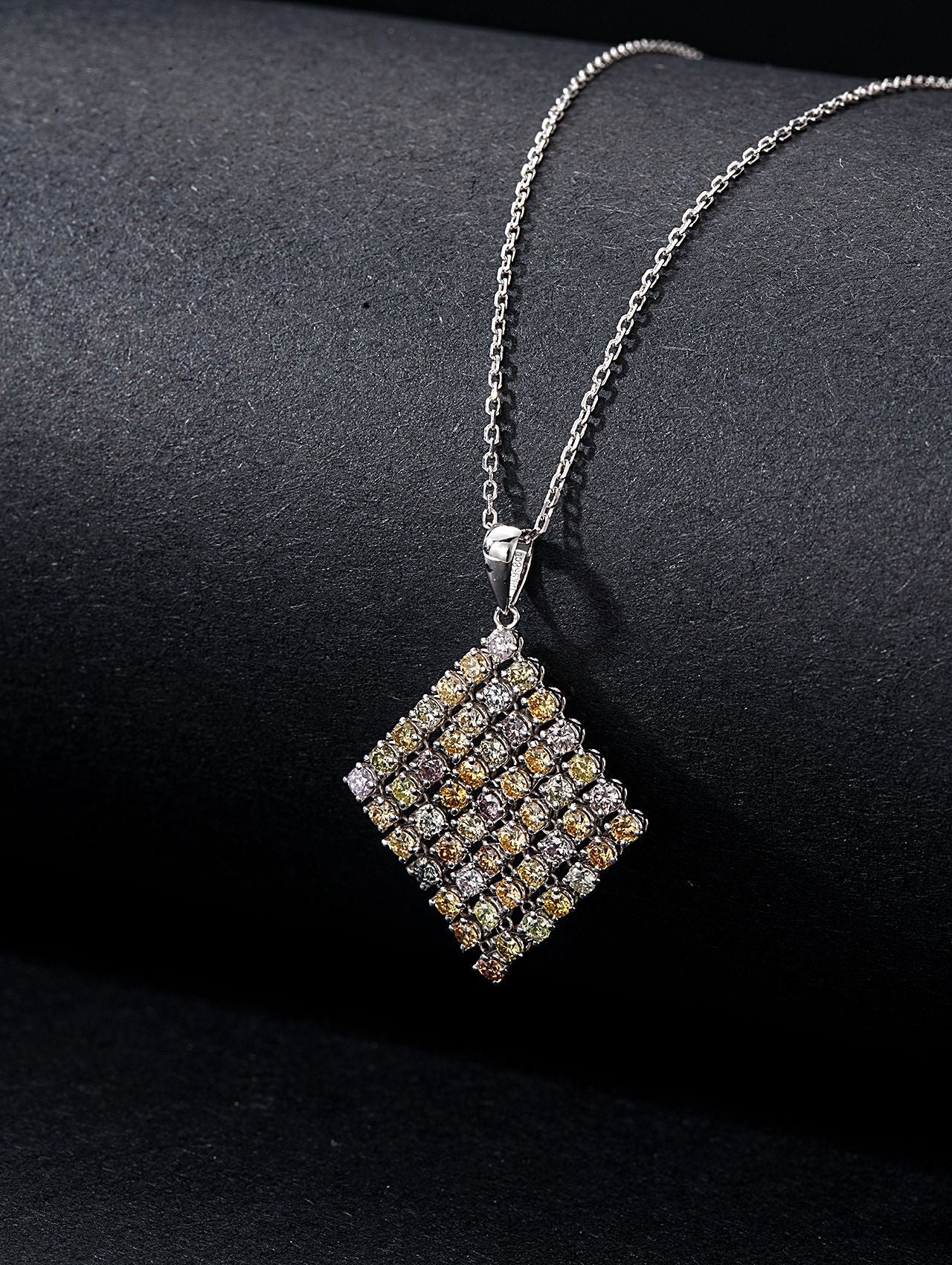 Colorful Diamond-Cut Pendant Jewelry - A Unique Gem Awaits - White Diamond Pendant