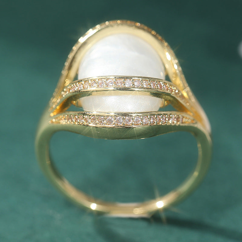 Elegant Geometric Ring Niche Luxury Style Index Finger Ring