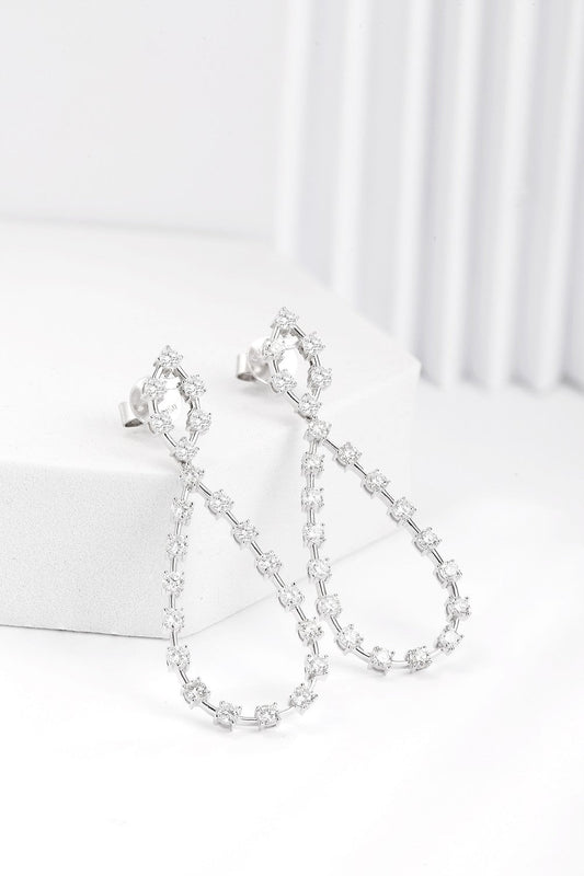 Dazzling Diamond Large Teardrop Loop Earrings - Luxurious Jewelry Piece - Jeweler.Jewelry