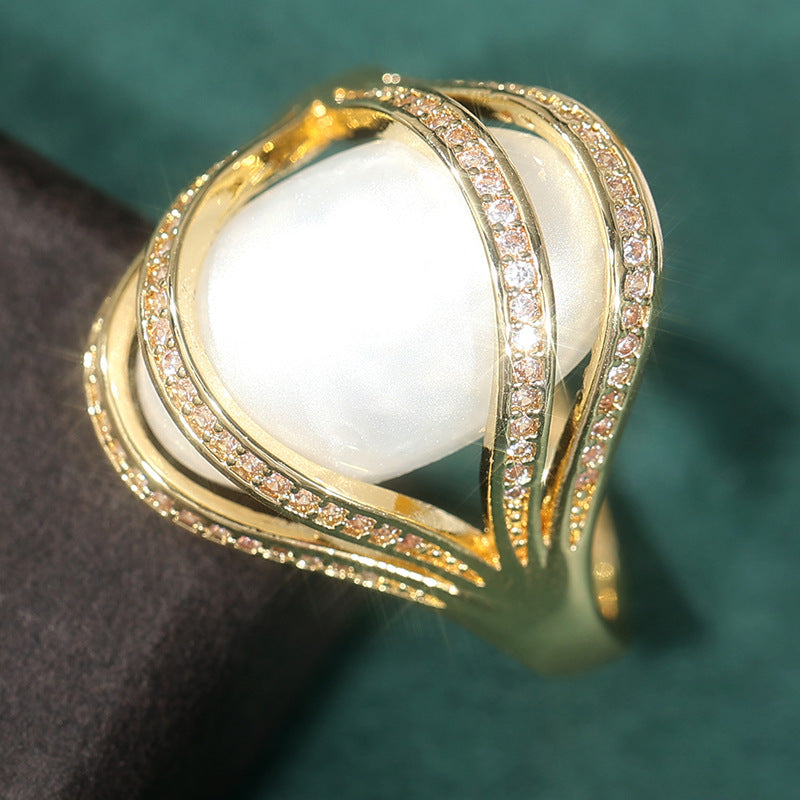 Elegant Geometric Ring Niche Luxury Style Index Finger Ring