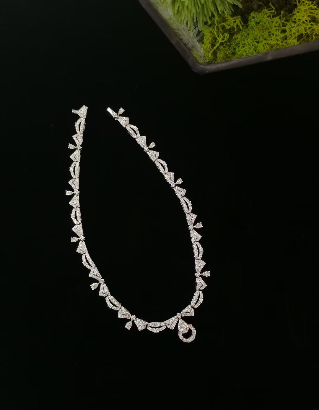 Diamond and Gemstone Double-Wear Pendant Necklace – Exquisite Jewelry Piece - White Diamond Necklace