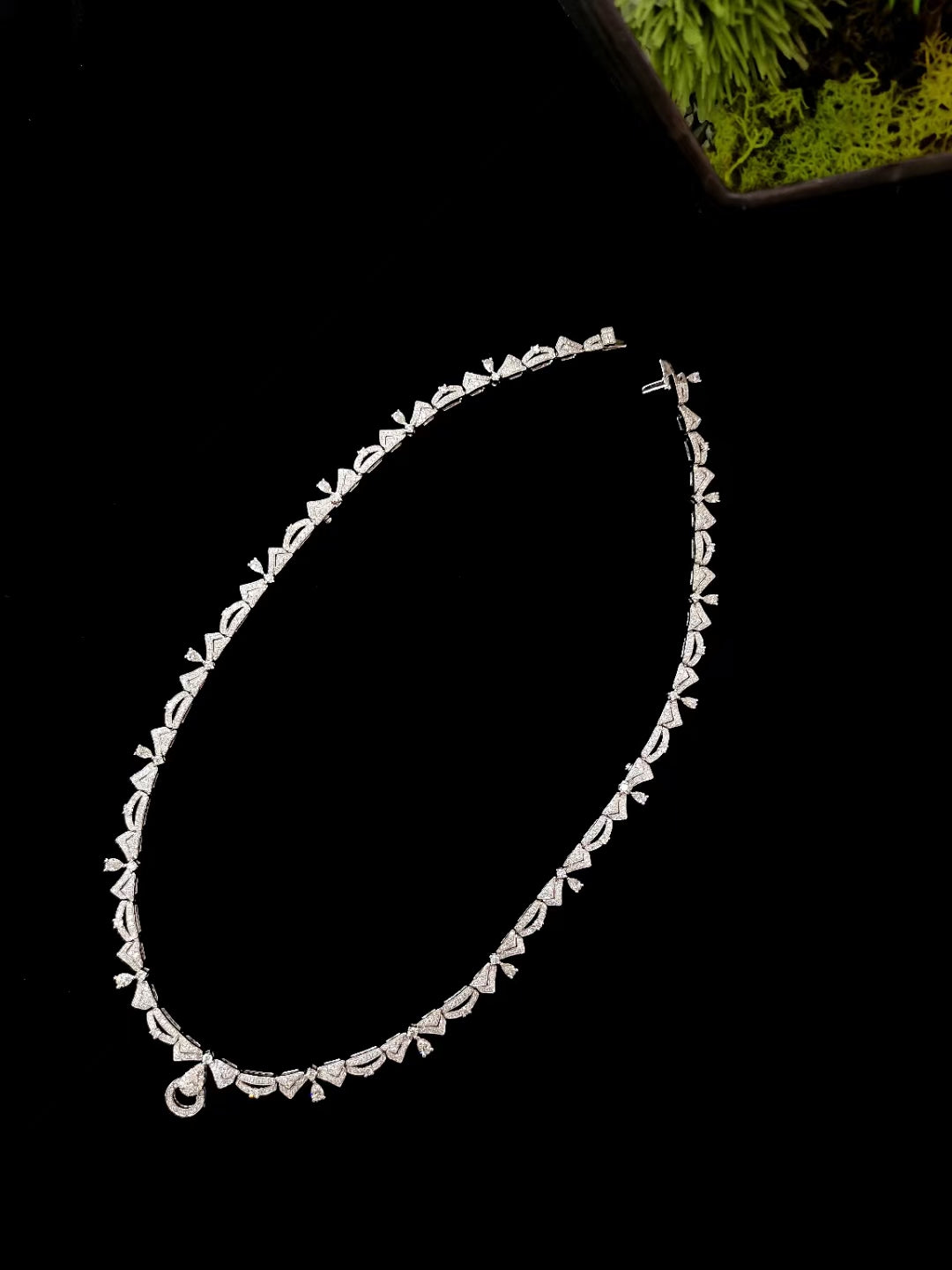 Diamond and Gemstone Double-Wear Pendant Necklace – Exquisite Jewelry Piece - White Diamond Necklace