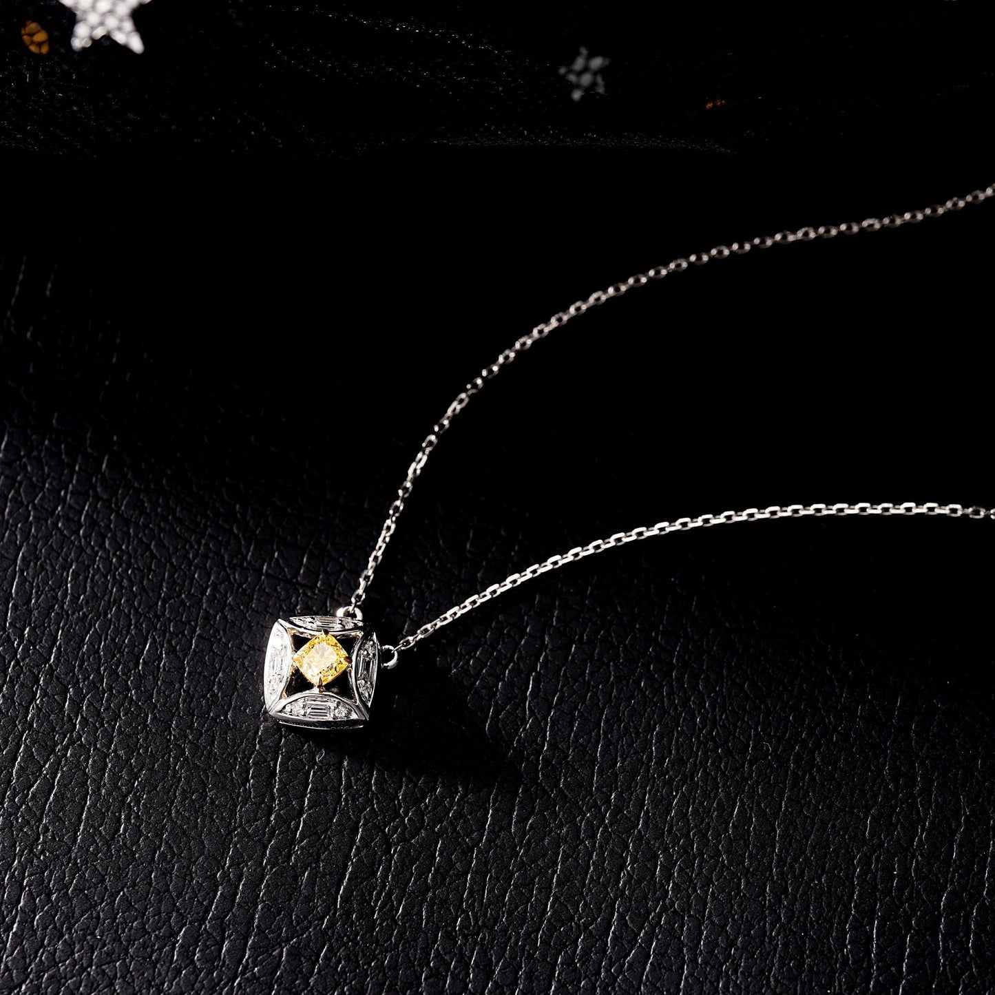Diamond and Gemstone Pendant - Exquisite Yellow Diamond Coin Jewelry - Yellow Diamond Pendant