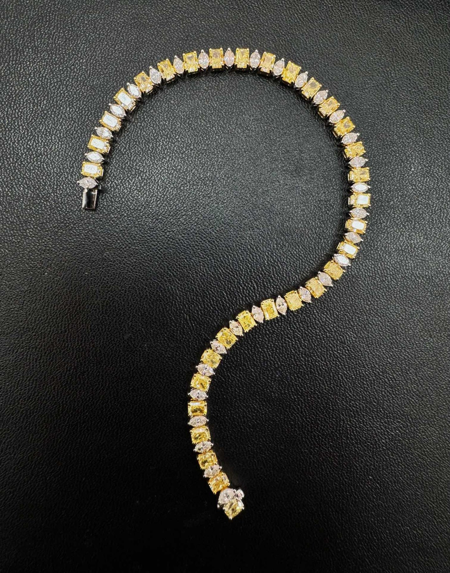 Diamond Cushion and Marquise Shape Jewelry - Enchanting Piece - Yellow Diamond Bracelet