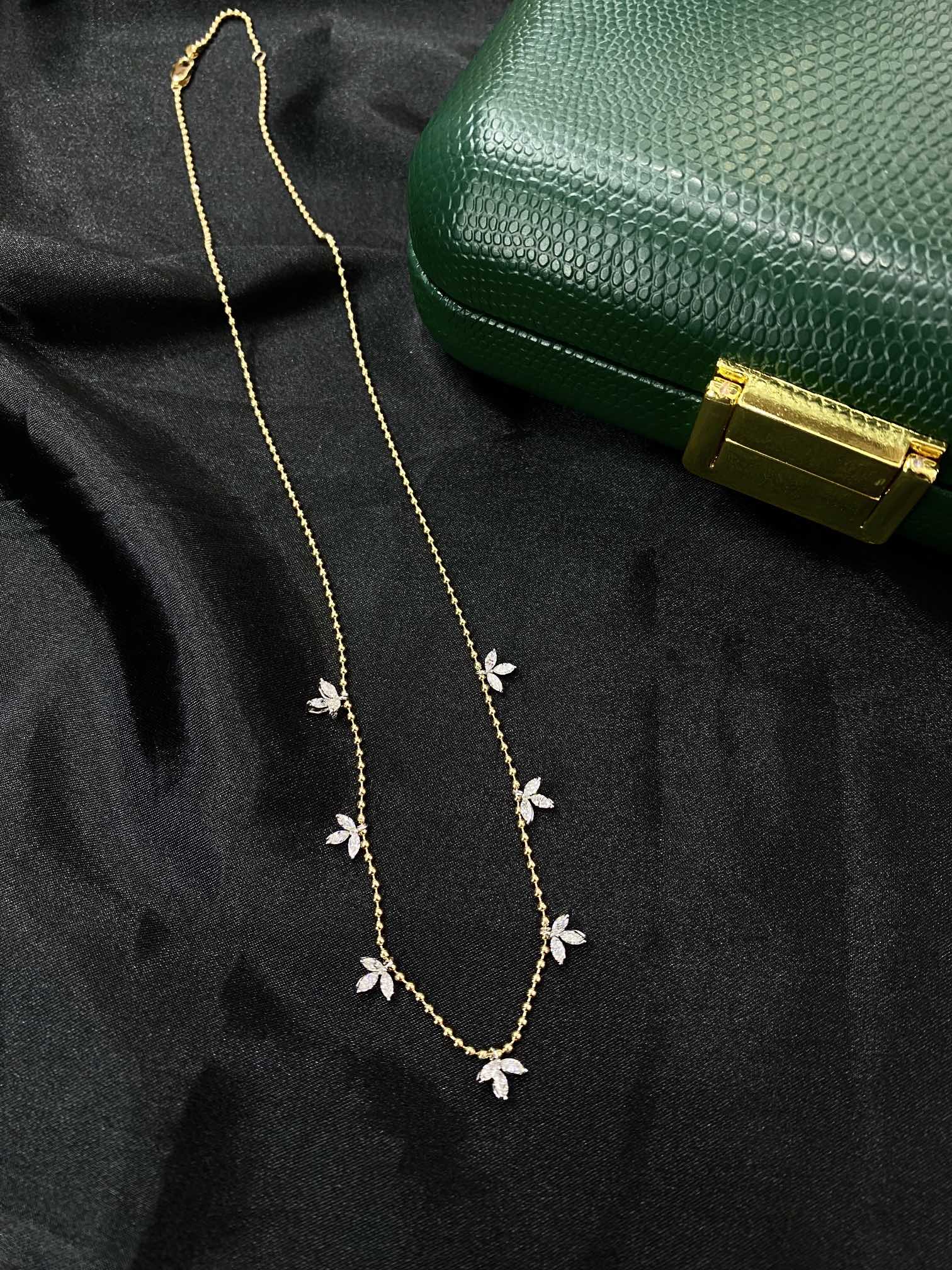 Diamond Three-Leaf Clover Eye Pendant Necklace - Exclusive Jewelry - White Diamond Necklace