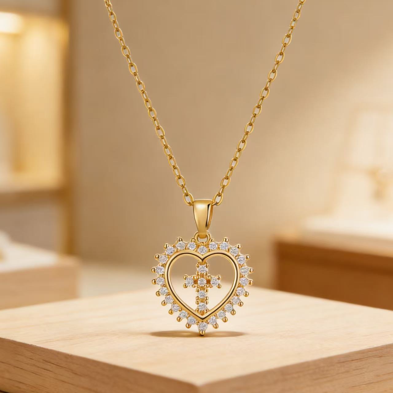 Fashionable Double Heart Love Pendant Womens Style