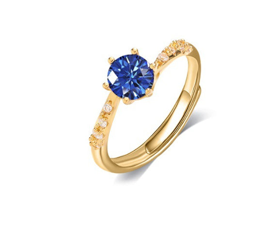 Women's Blue Deep Niche Light Luxury Open Ring