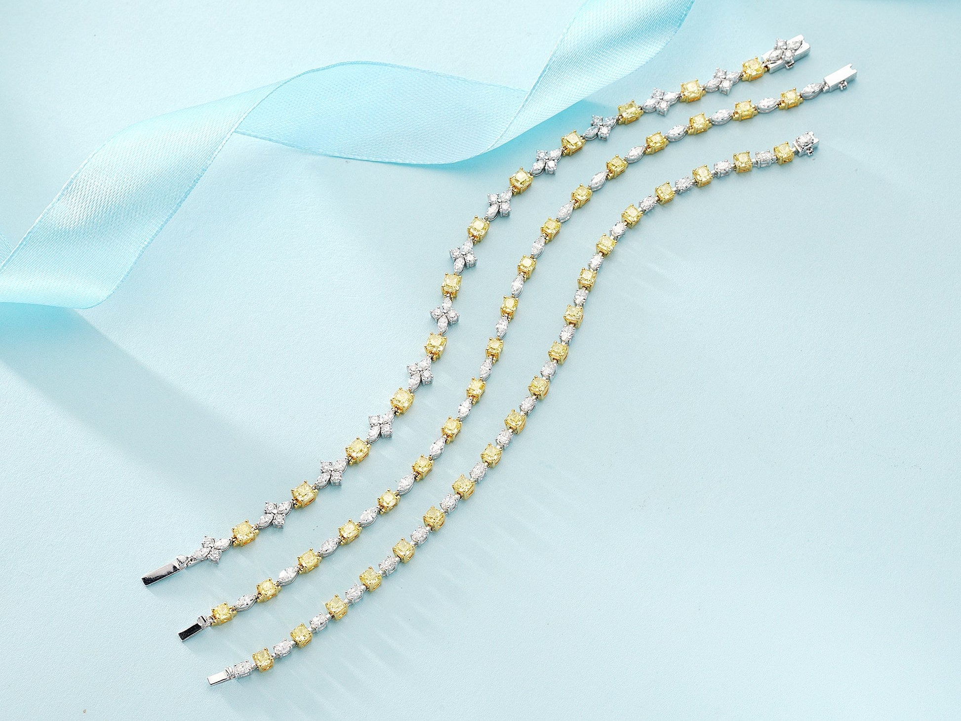 Elegant Cushion-Cut Yellow Diamond Bracelet - Fine Jewelry Collection - Yellow Diamond Bracelet