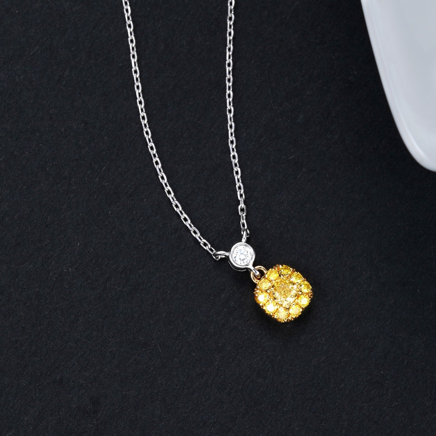 Elegant Yellow Diamond Oval Pendant Jewelry - Yellow Diamond Pendant
