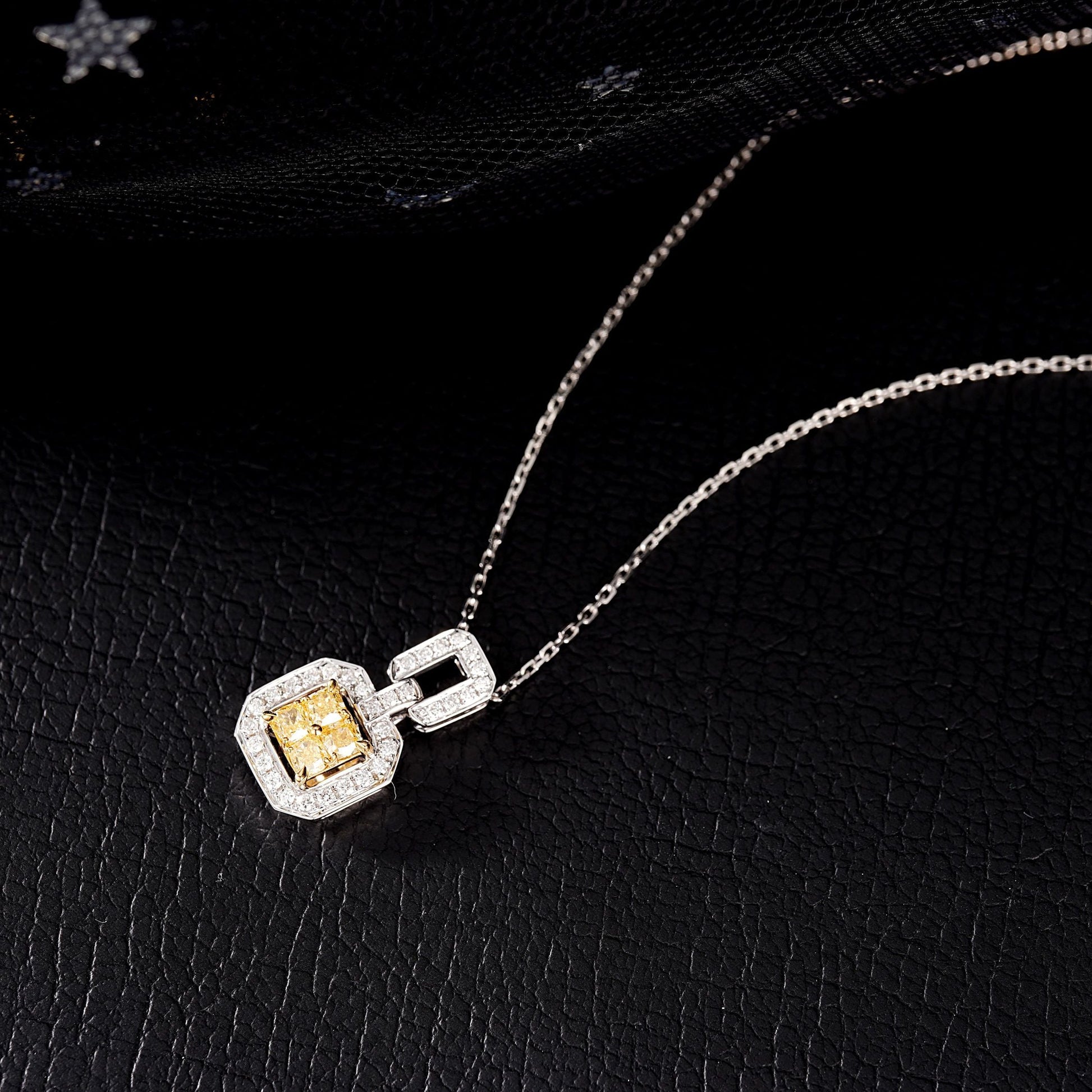 Elegant Yellow Diamond Sea Kiss Pendant Jewelry - Yellow Diamond Pendant
