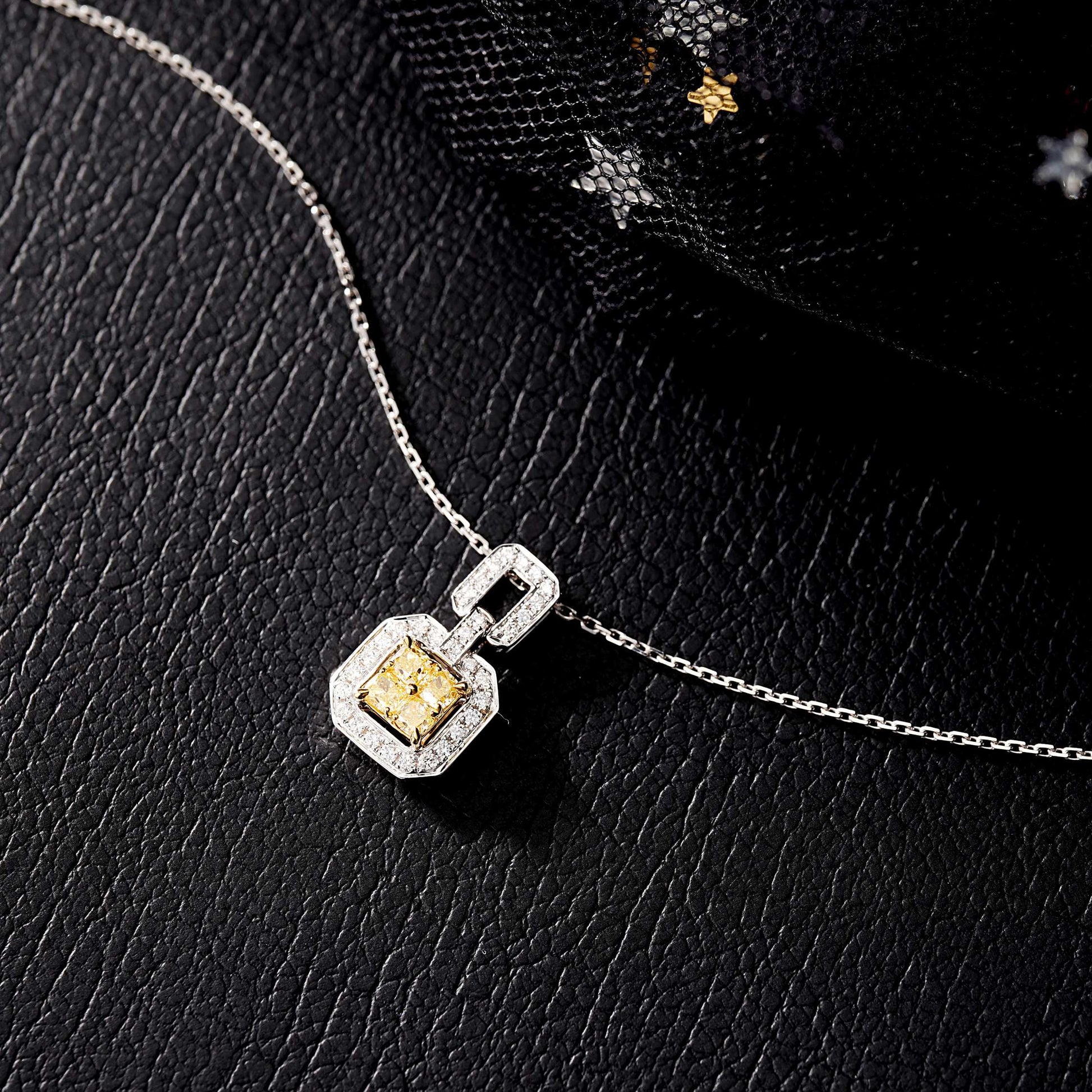 Elegant Yellow Diamond Sea Kiss Pendant Jewelry - Yellow Diamond Pendant