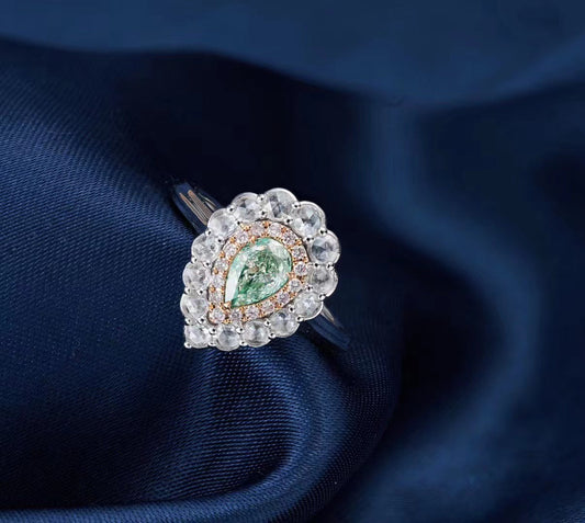 Emerald Cut Diamond Ring - Luxurious Jewelry Piece - Green Diamond Ring
