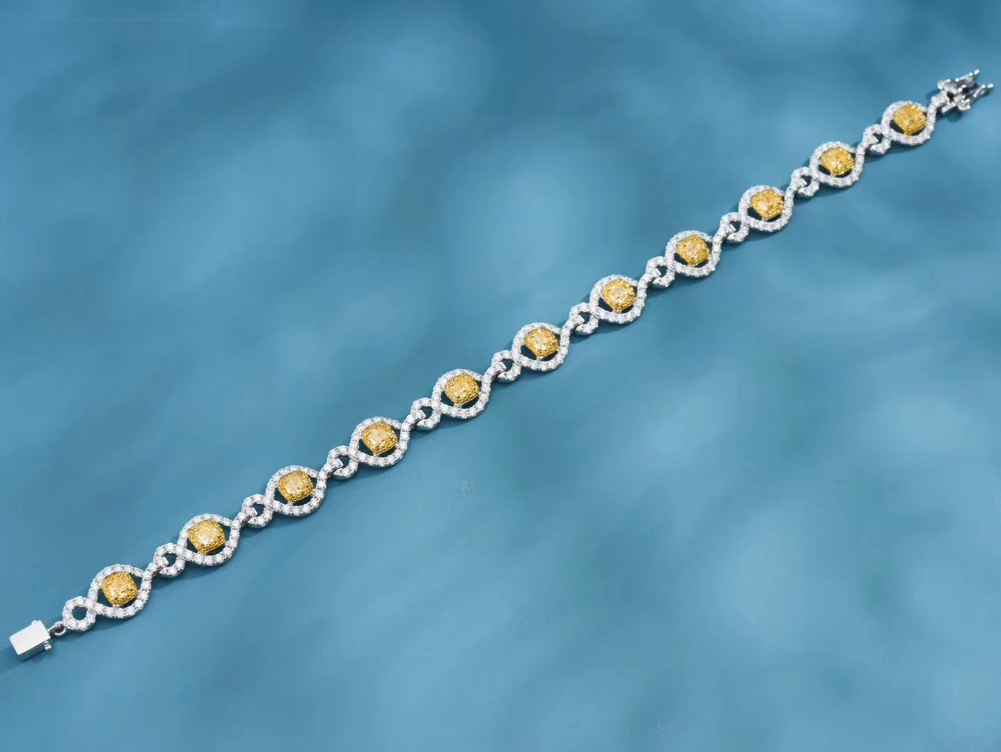Exquisite Diamond Eight-Character Bracelet - Premium Jewelry - Yellow Diamond Bracelet