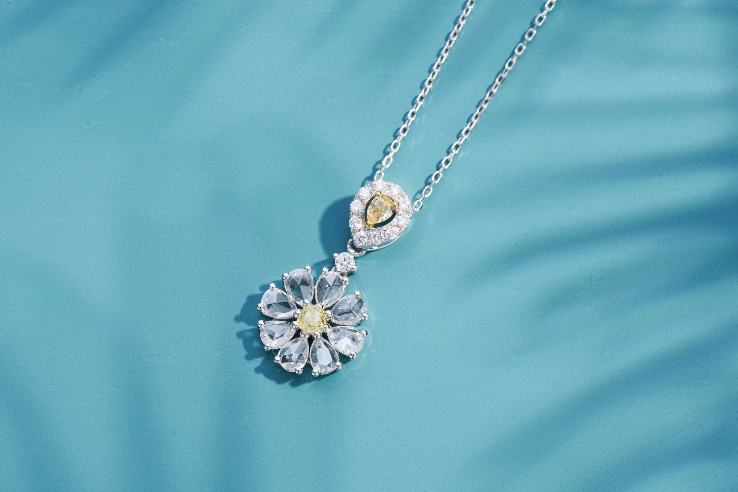 Exquisite Diamond Rose Pendant Jewelry - Wholesale Offer - Yellow Diamond Pendant