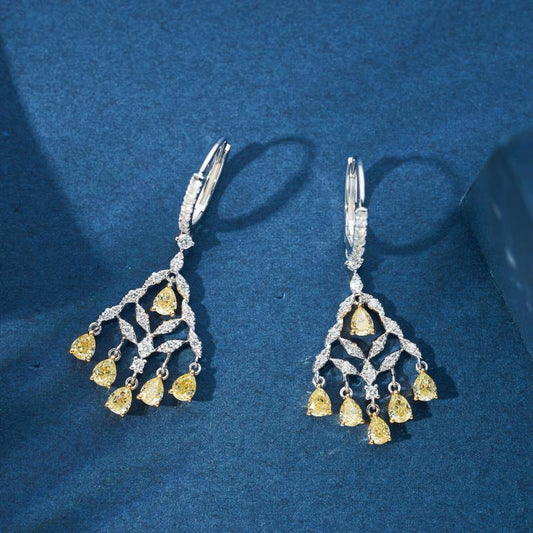 Exquisite Diamond Stud Earrings with Golden Pyramid Design - Premium Jewelry Jeweler.Jewelry