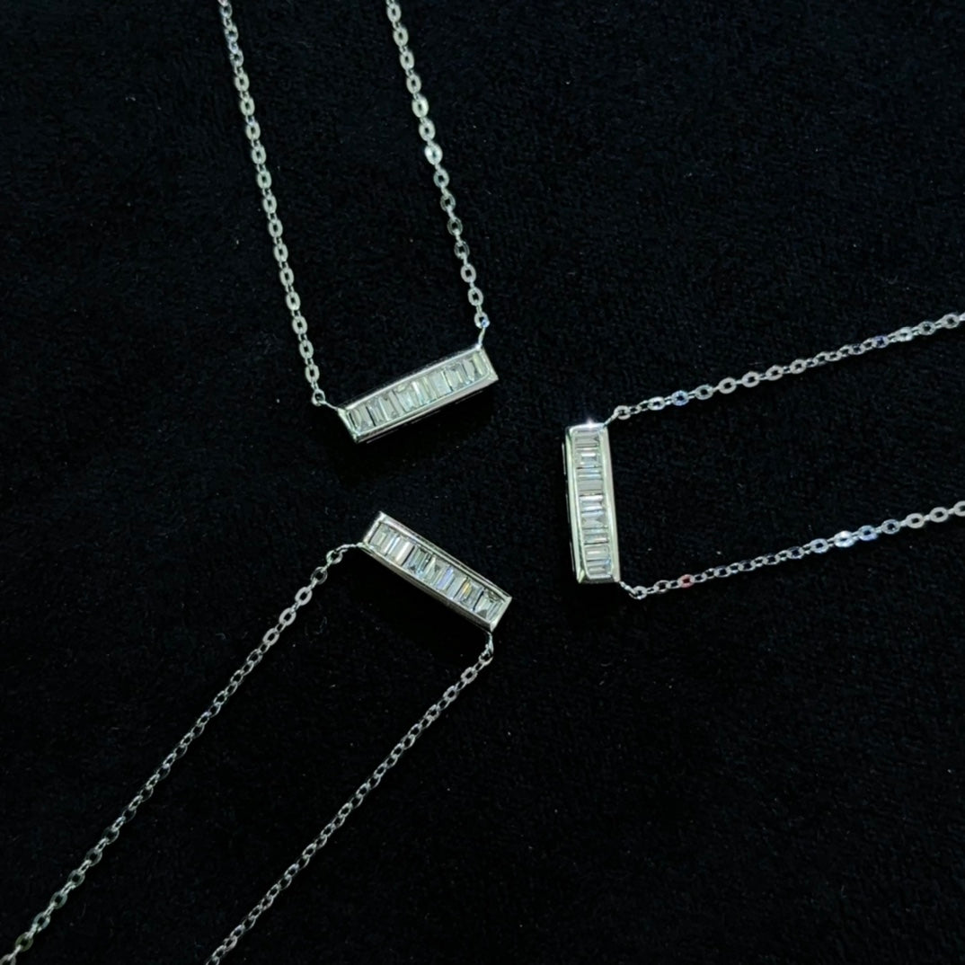 Exquisite One-Word T-Square Pendant Jewelry - White Diamond Pendant