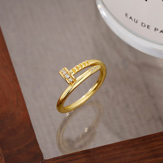 New French Nail Ring For Women, Versatile And Stylish With A Unique Minimalist Design