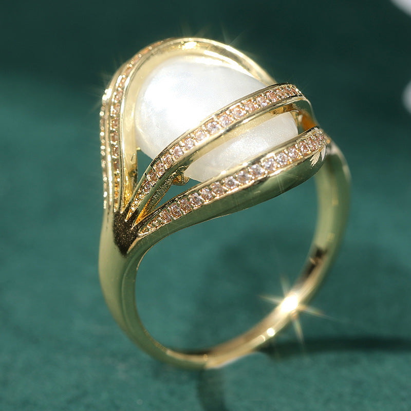 Elegant Geometric Ring Niche Luxury Style Index Finger Ring