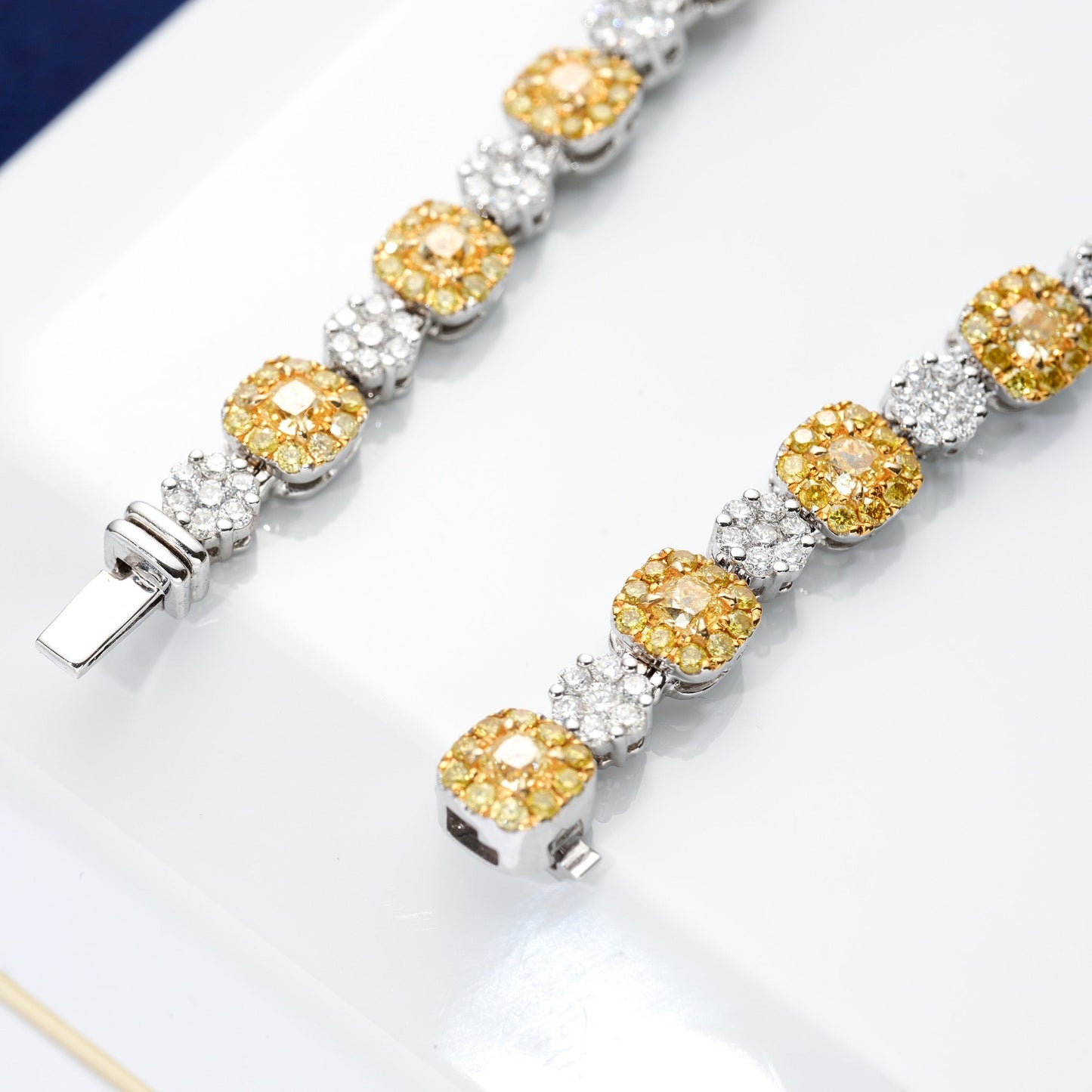 Luxurious Yellow Diamond Six-Prong Set Bracelet - Fine Jewelry - Yellow Diamond Bracelet