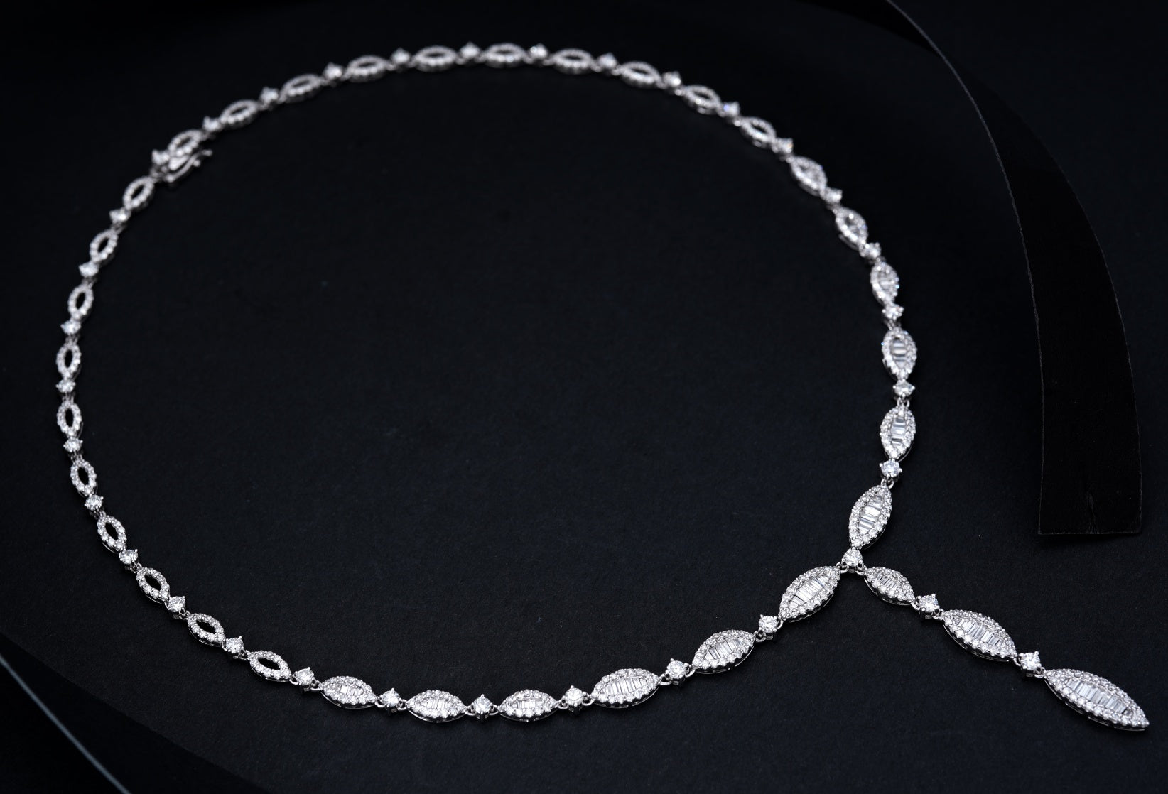 Marquise-Cut Diamond Cluster Pendant Necklace - Luxurious Jewelry - White Diamond Necklace